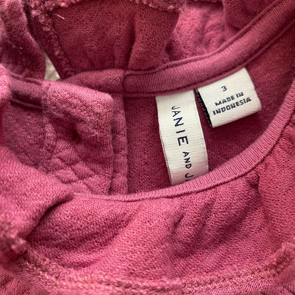 Janie and Jack Girls Pink Quilted Equestrian Dress with Belt Size 3 - Picture 6 of 8